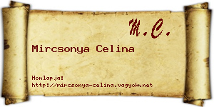 Mircsonya Celina névjegykártya